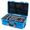Pelican 1535 Air Case, Electric Blue with Desert Tan Handles & Latches Gray Padded Microfiber Dividers with Mesh Lid Organizer ColorCase 015350-0170-120-311