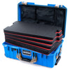 Pelican 1535 Air Case, Electric Blue with Desert Tan Handles & Latches Custom Tool Kit (4 Foam Inserts with Mesh Lid Organizer) ColorCase 015350-0160-120-311