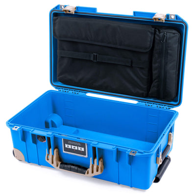 Pelican 1535 Air Case, Electric Blue with Desert Tan Handles, Latches & Trolley Laptop Computer Lid Pouch Only ColorCase 015350-0200-120-311-310