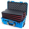Pelican 1535 Air Case, Electric Blue with Desert Tan Handles, Latches & Trolley Custom Tool Kit (4 Foam Inserts with Convolute Lid Foam) ColorCase 015350-0060-120-311-310