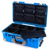 Pelican 1535 Air Case, Electric Blue with Desert Tan Handles, Latches & Trolley TrekPak Divider System with 7-Piece Removable Mesh Pouches ColorCase 015350-0720-120-311-310