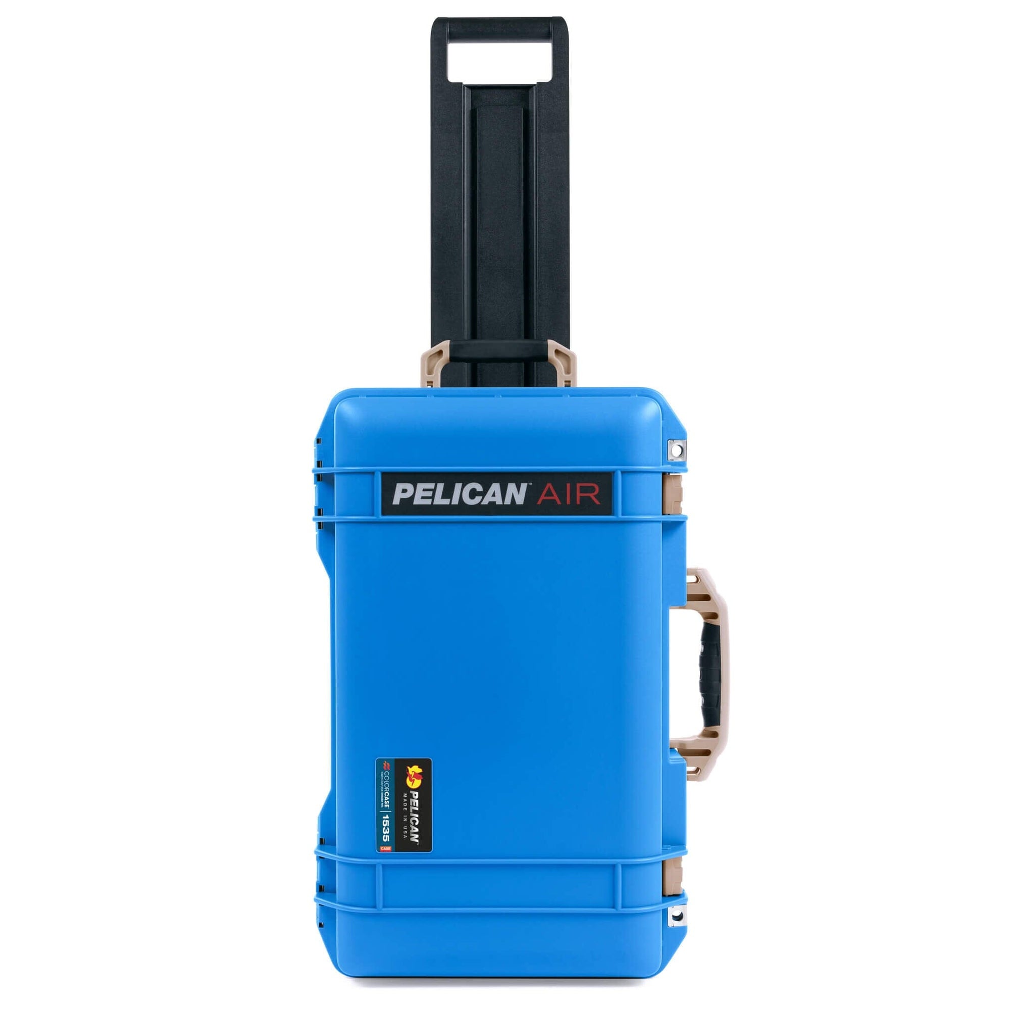 Pelican 1535 Air Case, Electric Blue with Desert Tan Handles, Latches & Trolley ColorCase 