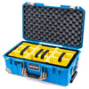 Pelican 1535 Air Case, Electric Blue with Desert Tan Handles, Latches & Trolley Yellow Padded Microfiber Dividers with Convolute Lid Foam ColorCase 015350-0010-120-311-310
