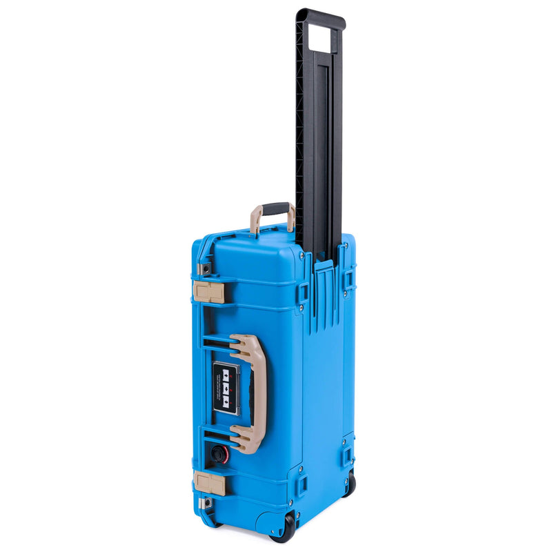 Pelican 1535 Air Case, Electric Blue with Desert Tan Handles & Latches ColorCase 