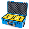 Pelican 1535 Air Case, Electric Blue with Desert Tan Handles & Latches Yellow Padded Microfiber Dividers with Convolute Lid Foam ColorCase 015350-0010-120-311