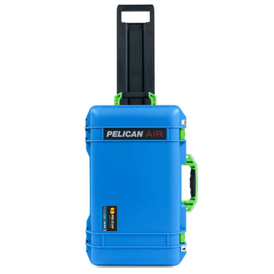 Pelican 1535 Air Case, Electric Blue with Lime Green Handles, Latches & Trolley ColorCase