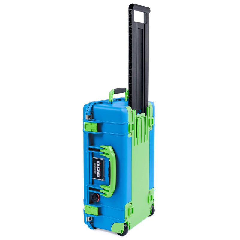 Pelican 1535 Air Case, Electric Blue with Lime Green Handles, Latches & Trolley ColorCase 
