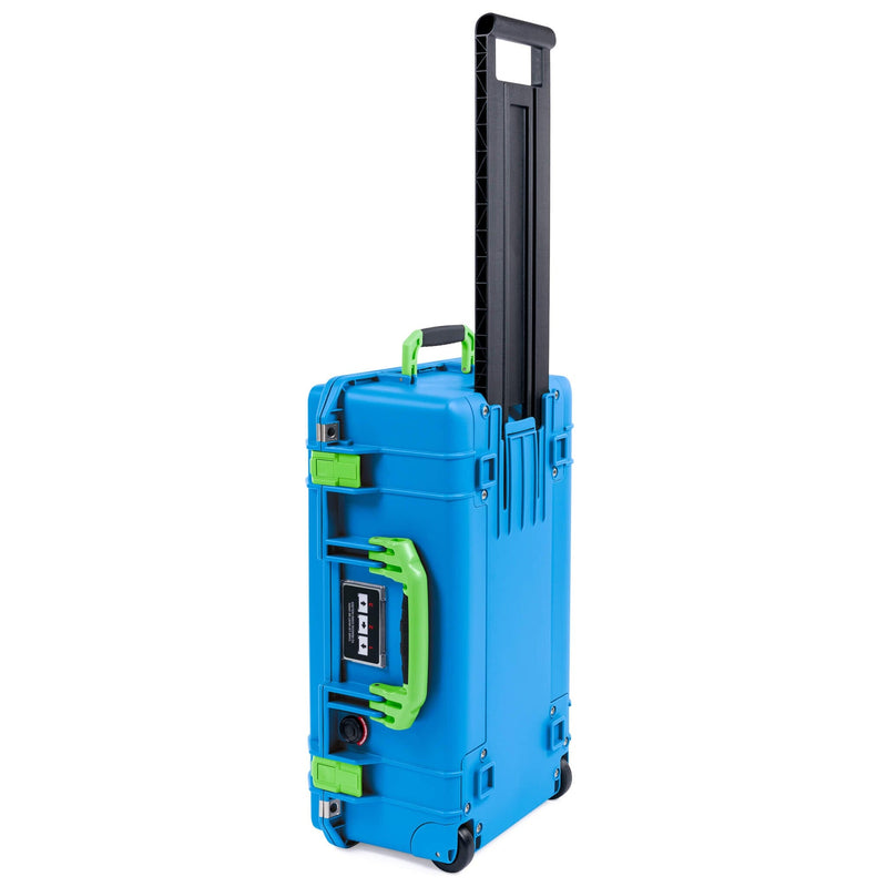 Pelican 1535 Air Case, Electric Blue with Lime Green Handles & Latches ColorCase 