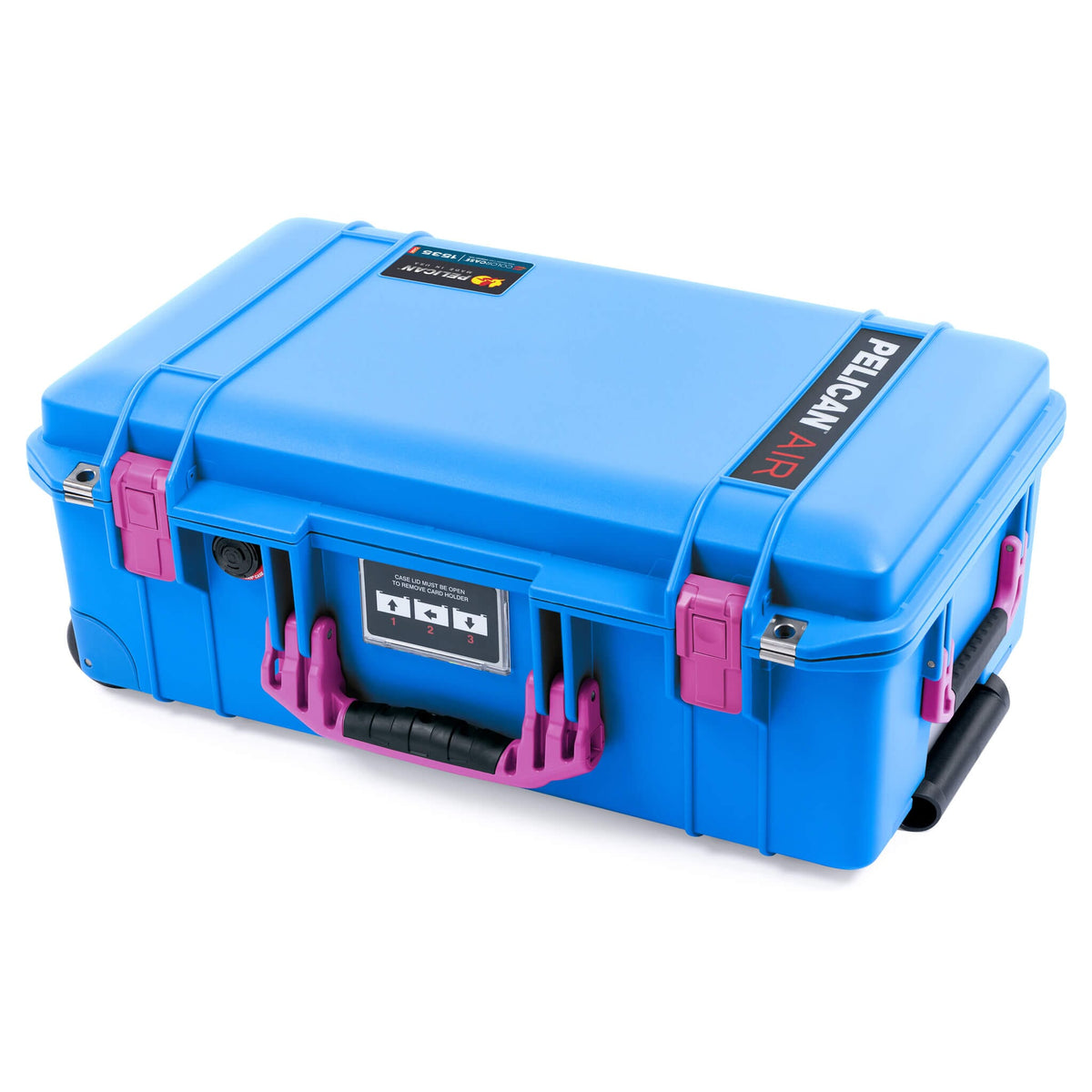 Pelican 1535 Air Case, Electric Blue with Magenta Handles &amp; Latches ColorCase 