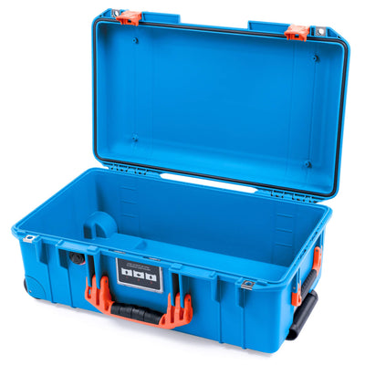 Pelican 1535 Air Case, Electric Blue with Orange Handles & Push-Button Latches None (Case Only) ColorCase 015350-0000-120-151