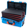 Pelican 1535 Air Case, Electric Blue with Orange Handles & Push-Button Latches Custom Tool Kit (4 Foam Inserts with Mesh Lid Organizer) ColorCase 015350-0160-120-151