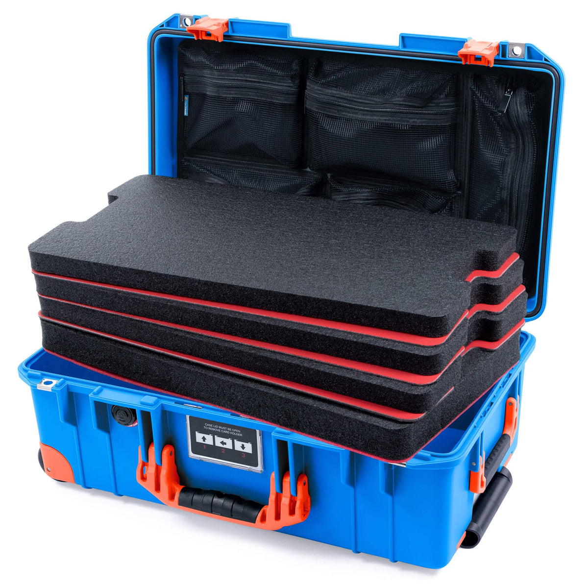 Pelican 1535 Air Carry-on Case - Electric Blue &amp; Orange Trolley