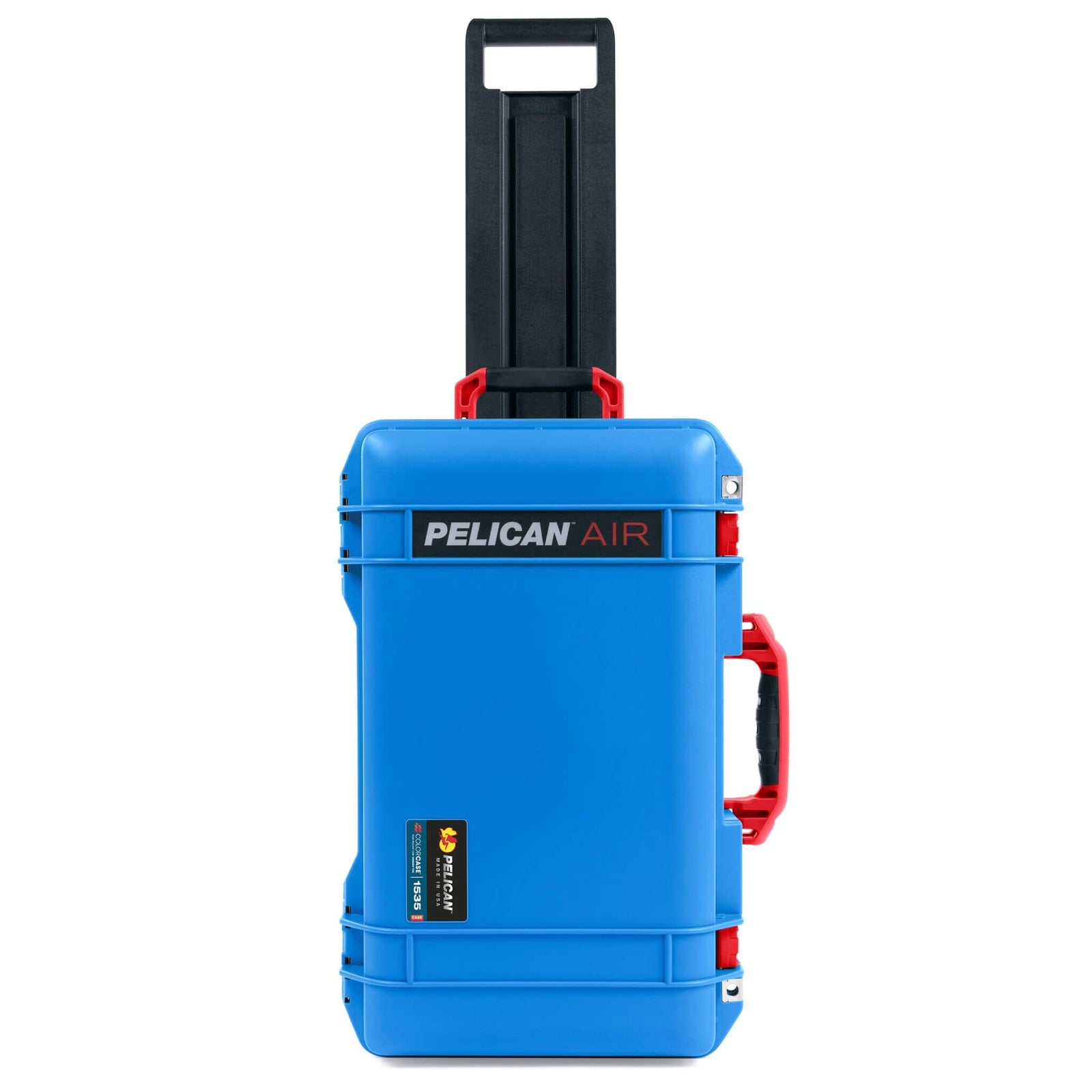 Pelican 1535 Air Case, Electric Blue with Red Handles, Latches & Trolley ColorCase 