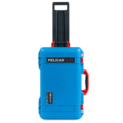 Pelican 1535 Air Case, Electric Blue with Red Handles, Latches & Trolley ColorCase