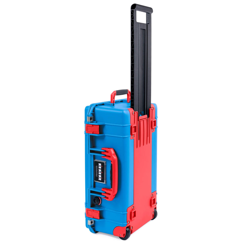 Pelican 1535 Air Case, Electric Blue with Red Handles, Latches & Trolley ColorCase 