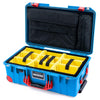 Pelican 1535 Air Case, Electric Blue with Red Handles, Latches & Trolley Yellow Padded Microfiber Dividers with Computer Pouch ColorCase 015350-0210-120-321-320
