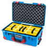 Pelican 1535 Air Case, Electric Blue with Red Handles, Latches & Trolley Yellow Padded Microfiber Dividers with Convolute Lid Foam ColorCase 015350-0010-120-321-320
