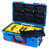 Pelican 1535 Air Case, Electric Blue with Red Handles, Latches & Trolley Yellow Padded Microfiber Dividers with 7-Piece Removable Mesh Pouches ColorCase 015350-0710-120-321-320