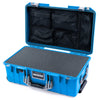 Pelican 1535 Air Case, Electric Blue with Silver Handles & Push-Button Latches Pick & Pluck Foam with Mesh Lid Organizer ColorCase 015350-0101-120-181