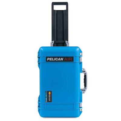 Pelican 1535 Air Case, Electric Blue with Silver Handles, Latches & Trolley ColorCase