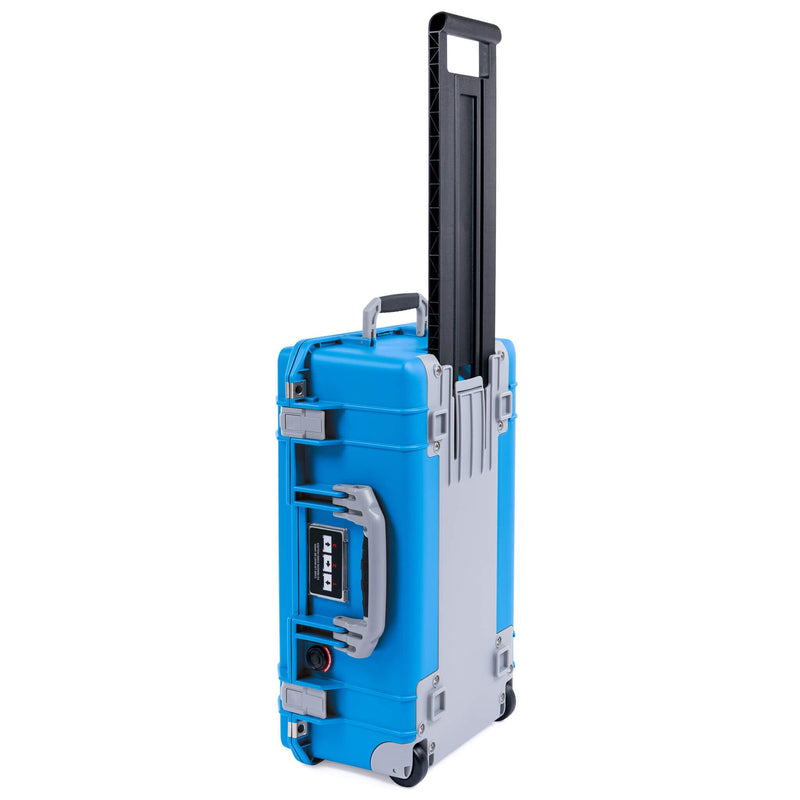 Pelican 1535 Air Case, Electric Blue with Silver Handles, Latches & Trolley ColorCase 