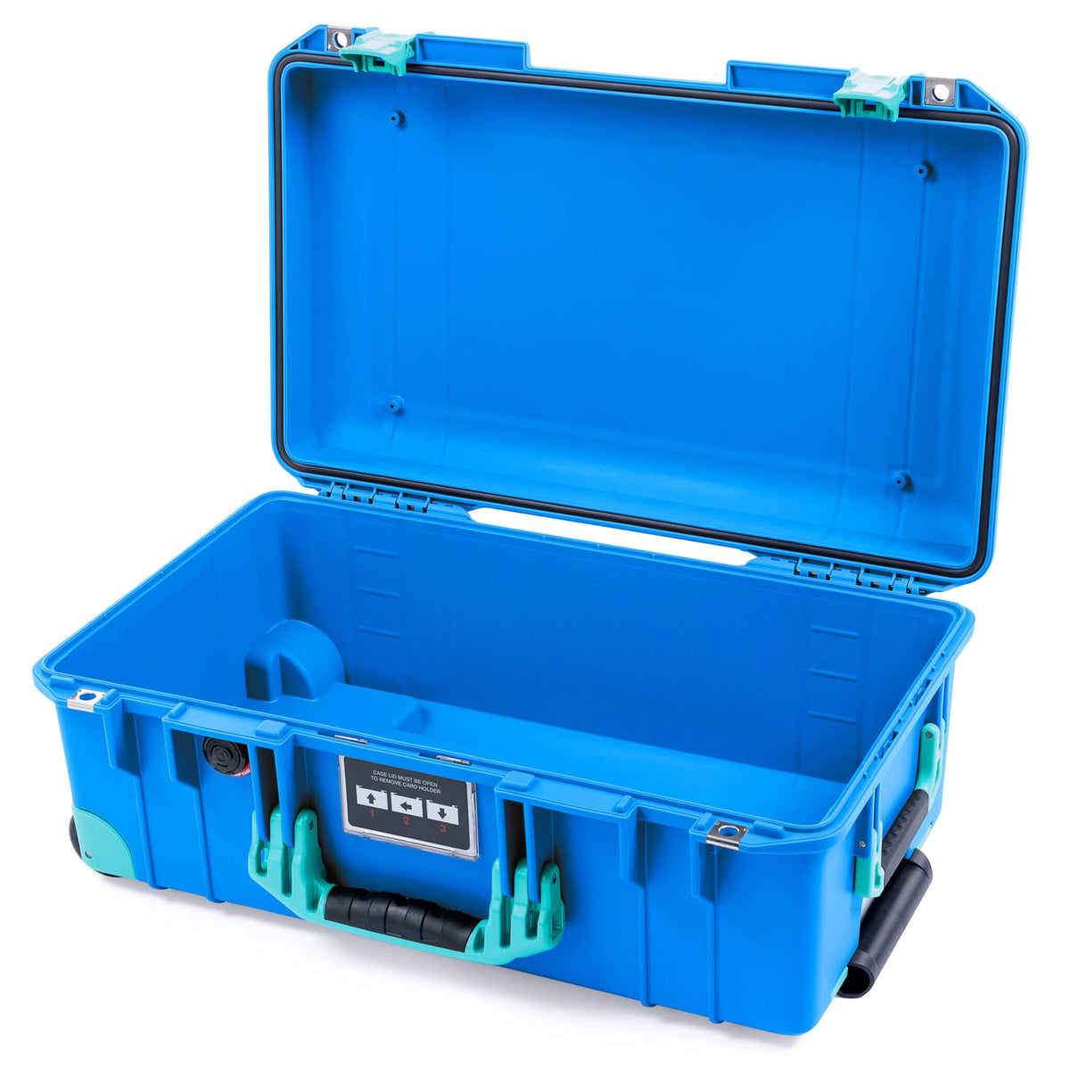 Pelican 1535 Air Case, Electric Blue with Teal Handles, Latches &amp; Trolley None (Case Only) ColorCase 015350-0000-120-591-590