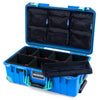 Pelican 1535 Air Case, Electric Blue with Teal Handles, Latches & Trolley TrekPak Divider System with 7-Piece Removable Mesh Pouches ColorCase 015350-0720-120-591-590
