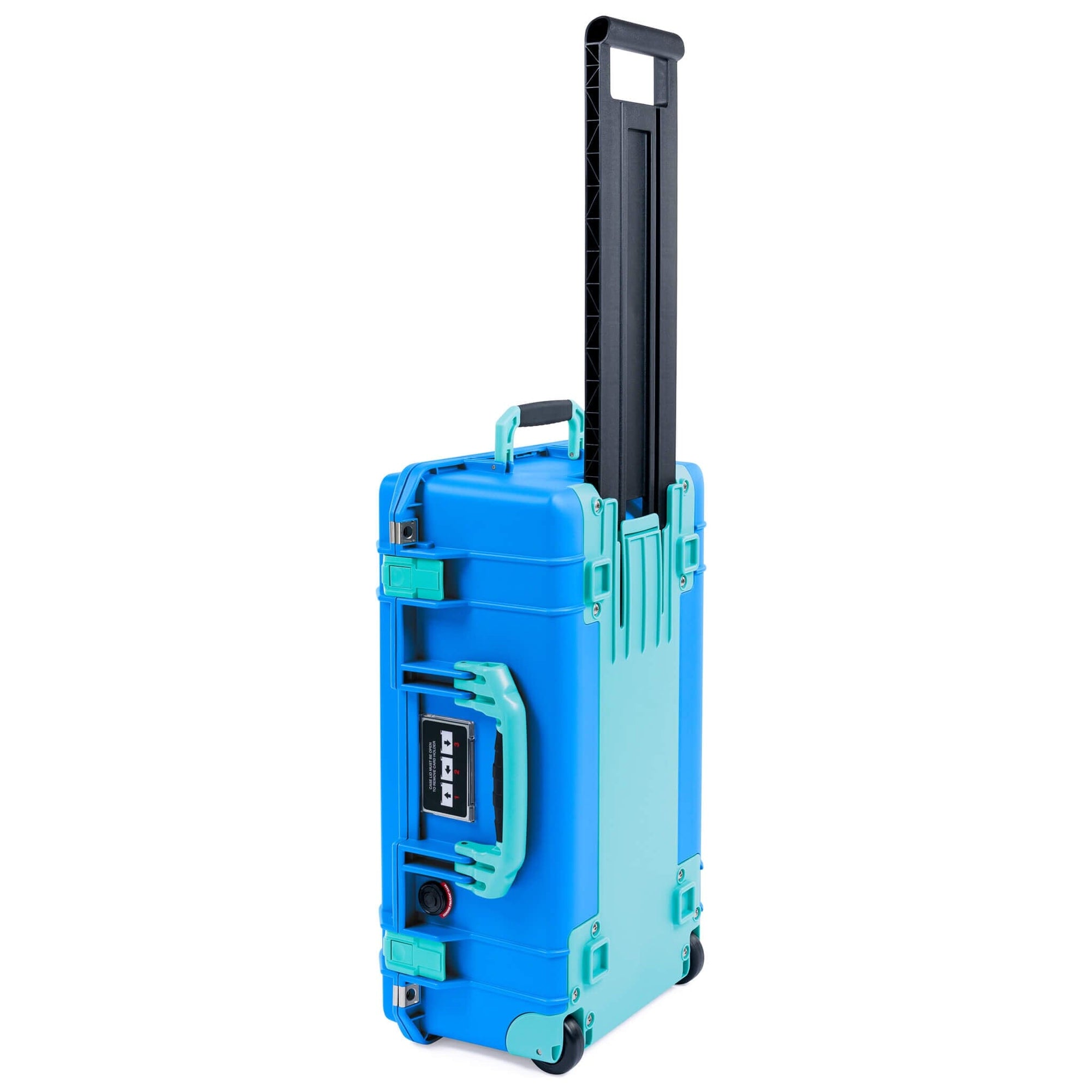 Pelican 1535 Air Case, Electric Blue with Teal Handles, Latches & Trolley ColorCase