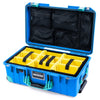 Pelican 1535 Air Case, Electric Blue with Teal Handles, Latches & Trolley Yellow Padded Microfiber Dividers with Mesh Lid Organizer ColorCase 015350-0110-120-591-590