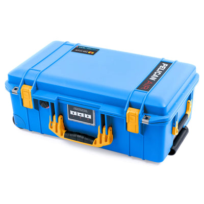 Pelican 1535 Air Case, Electric Blue with Yellow Handles & Latches ColorCase