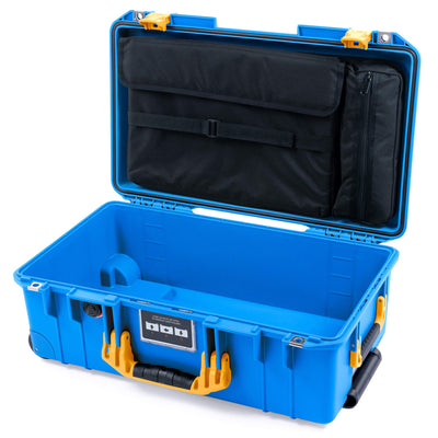 Pelican 1535 Air Case, Electric Blue with Yellow Handles & Latches Laptop Computer Lid Pouch Only ColorCase 015350-0200-120-241