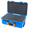 Pelican 1535 Air Case, Electric Blue with Yellow Handles & Latches Pick & Pluck Foam with Convoluted Lid Foam ColorCase 015350-0001-120-241