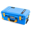 Pelican 1535 Air Case, Electric Blue with Yellow Handles, Latches & Trolley ColorCase