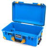 Pelican 1535 Air Case, Electric Blue with Yellow Handles, Latches & Trolley ColorCase