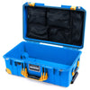 Pelican 1535 Air Case, Electric Blue with Yellow Handles, Latches & Trolley Mesh Lid Organizer Only ColorCase 015350-0100-120-241-240