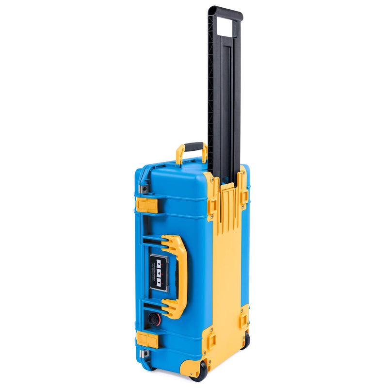 Pelican 1535 Air Case, Electric Blue with Yellow Handles, Latches & Trolley ColorCase 