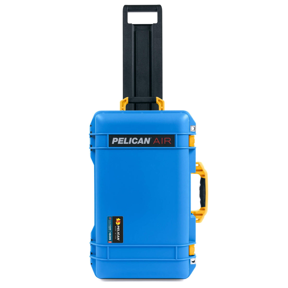 Pelican 1535 Air Case, Electric Blue with Yellow Handles &amp; Latches ColorCase 