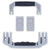 Pelican 1535 Air Replacement Handles & Latches, Silver (Set of 2 Handles, 2 Latches) ColorCase 
