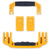 Pelican 1535 Air Replacement Handles & Latches, Yellow (Set of 2 Handles, 2 Latches) ColorCase 