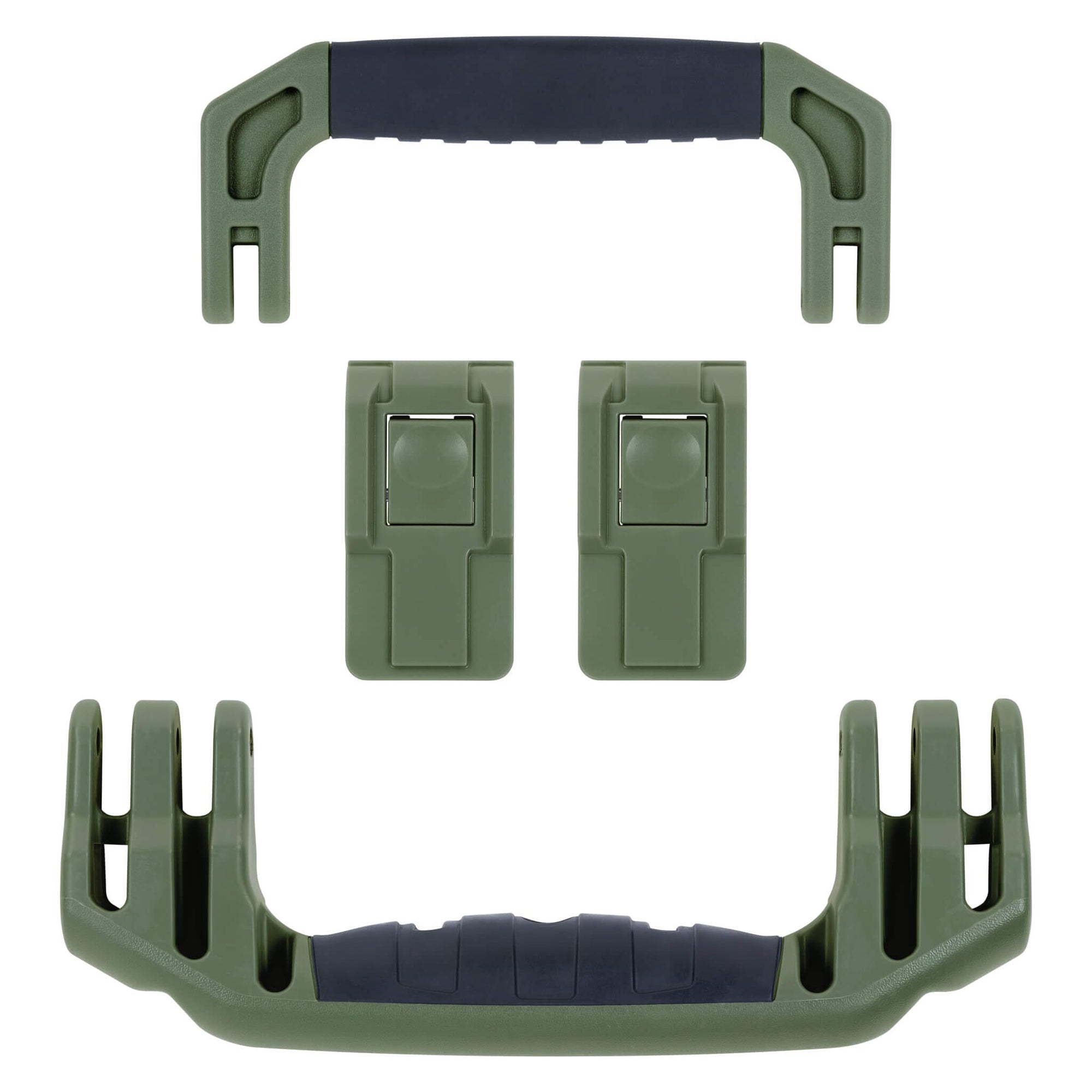 Pelican 1535 Air Replacement Handles & Push Button Latches, OD Green (Set of 2 Handles, 2 Latches) ColorCase 