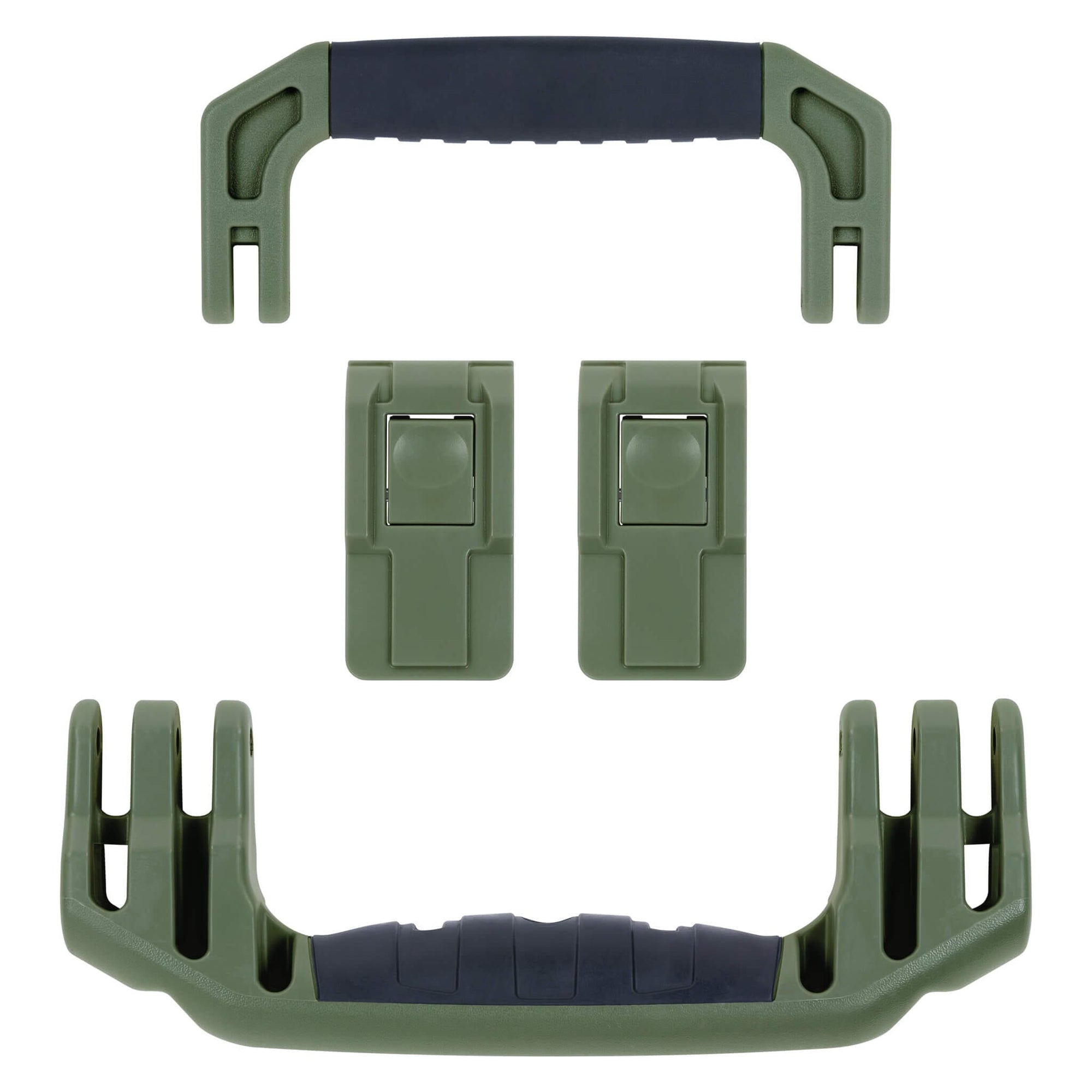 Pelican 1535 Air Replacement Handles & Latches, OD Green (1 OD Green Handle, 1 Black Handle, 2 Latches) ColorCase 