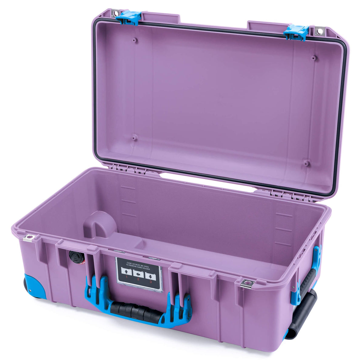 Pelican 1535 Air Case, Lilac with Blue Handles, Latches &amp; Trolley None (Case Only) ColorCase 015350-0000-540-121-120