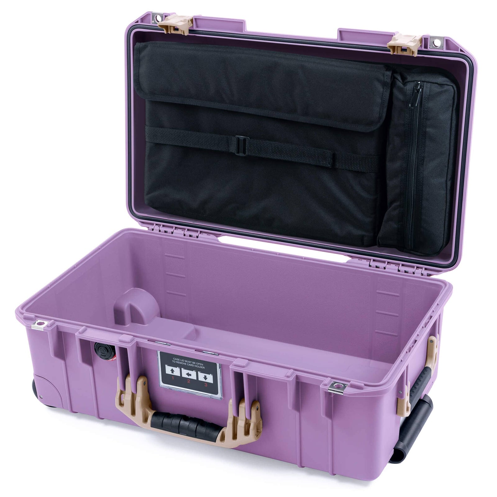Pelican 1535 Air Case, Lilac with Desert Tan Handles & Latches Laptop Computer Lid Pouch Only ColorCase 015350-0200-540-311