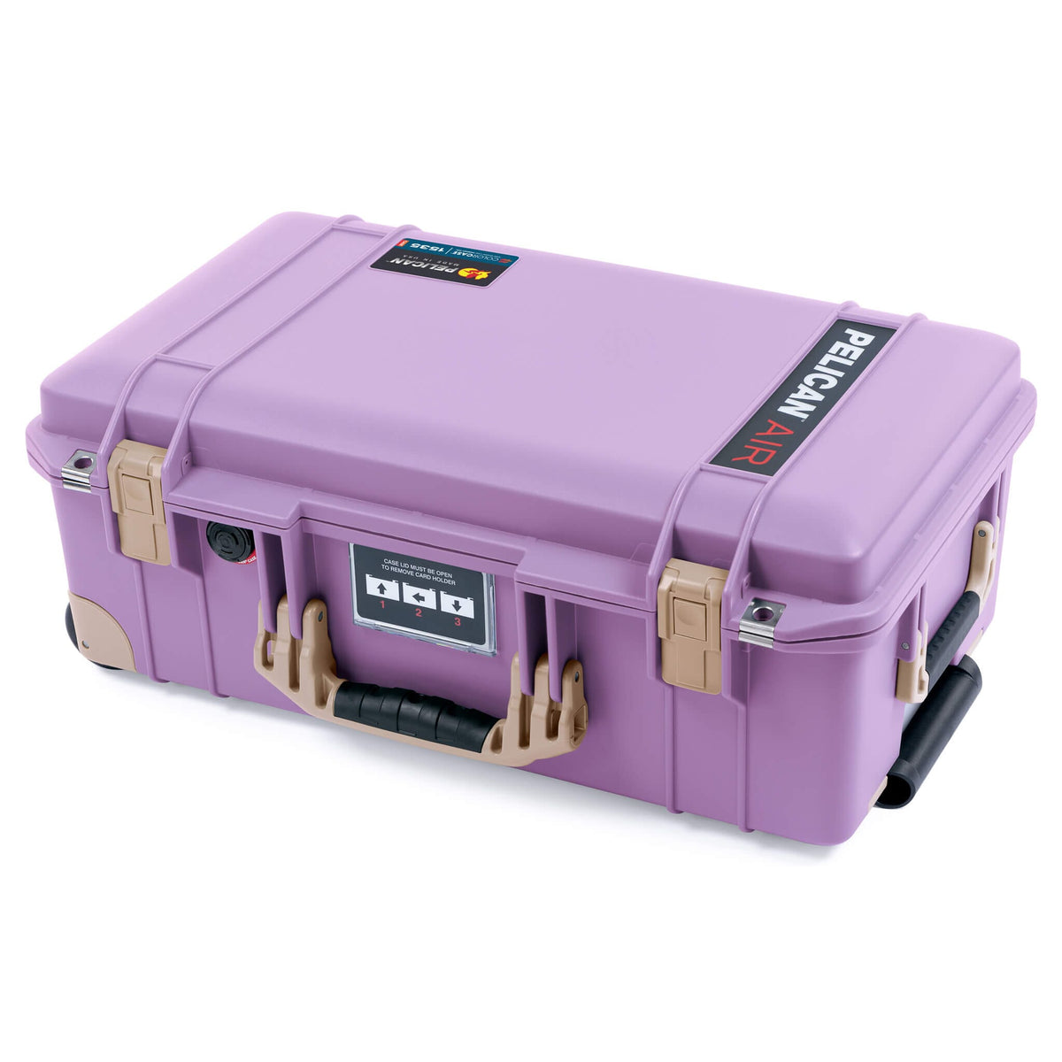 Pelican 1535 Air Case, Lilac with Desert Tan Handles, Latches &amp; Trolley ColorCase 