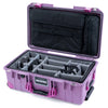 Pelican 1535 Air Case, Lilac with Magenta Handles, Latches & Trolley Gray Padded Microfiber Dividers with Laptop Computer Lid Pouch ColorCase 015350-0270-540-401-400