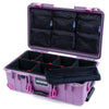 Pelican 1535 Air Case, Lilac with Magenta Handles, Latches & Trolley TrekPak Divider System with 7-Piece Removable Mesh Pouches ColorCase 015350-0720-540-401-400