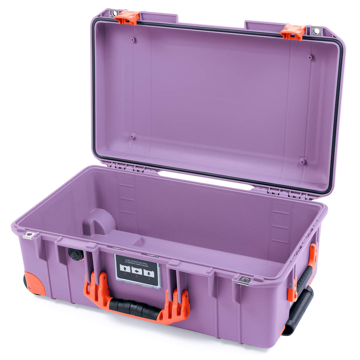 Pelican 1535 Air Case, Lilac with Orange Handles, Latches &amp; Trolley None (Case Only) ColorCase 015350-0000-540-151-150