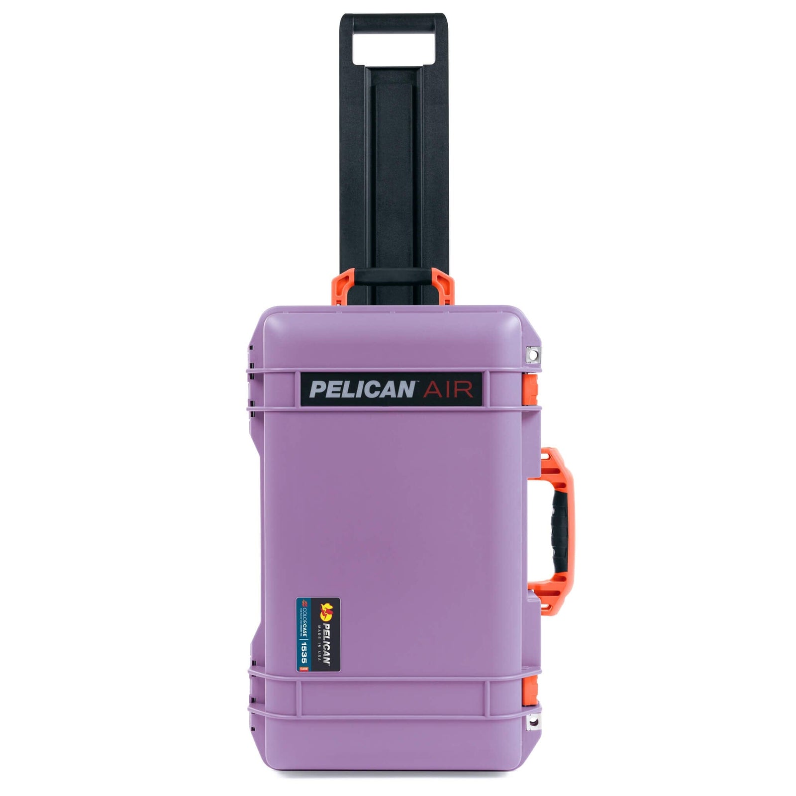Pelican 1535 Air Case, Lilac with Orange Handles, Latches & Trolley ColorCase 