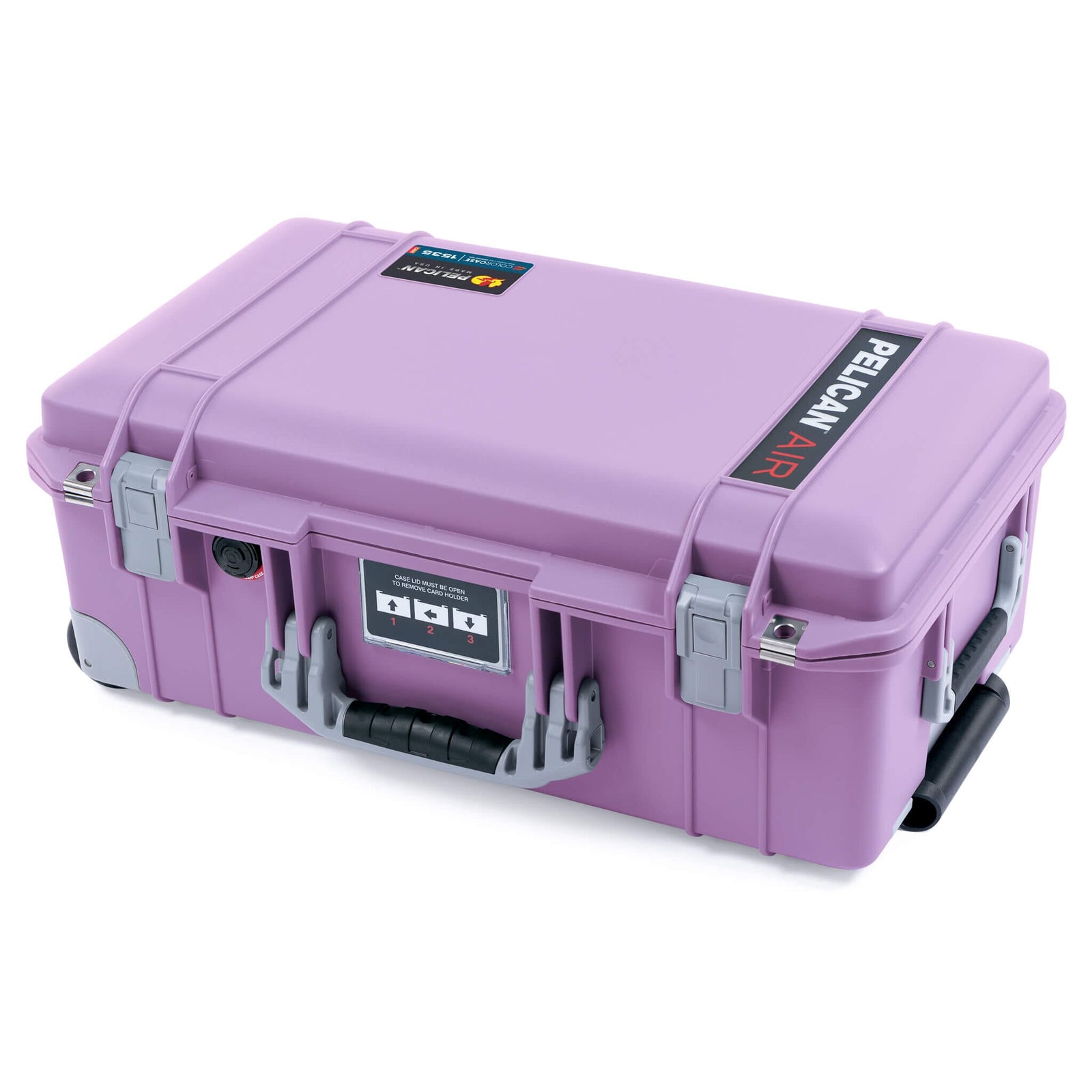 Pelican 1535 Air Case, Lilac with Silver Handles, Latches & Trolley ColorCase 