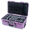 Pelican 1535 Air Case, Lilac with Silver Handles, Latches & Trolley Gray Padded Microfiber Dividers with Laptop Computer Lid Pouch ColorCase 015350-0270-540-181-180